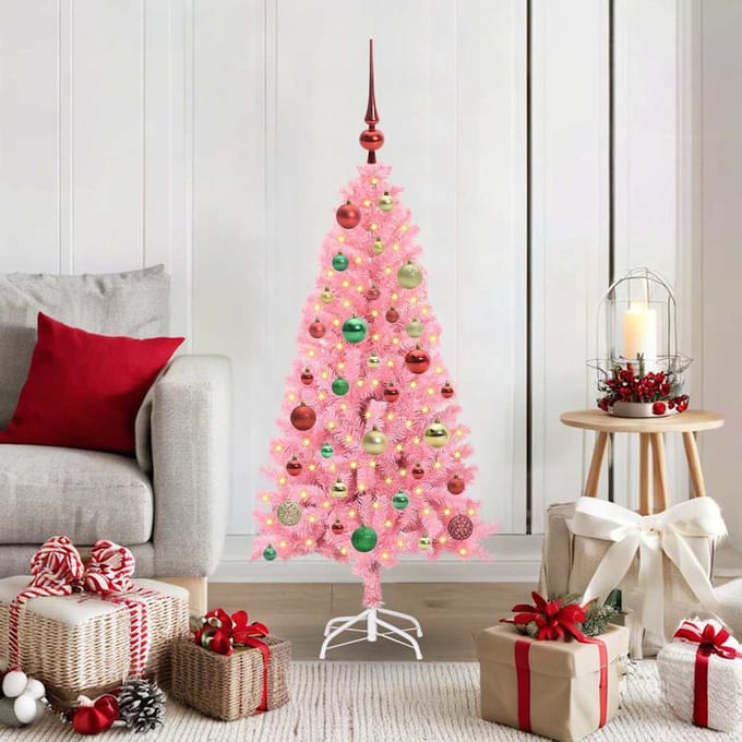 vidaXL - Kerstboom - Roze - 120 - cm - PVC