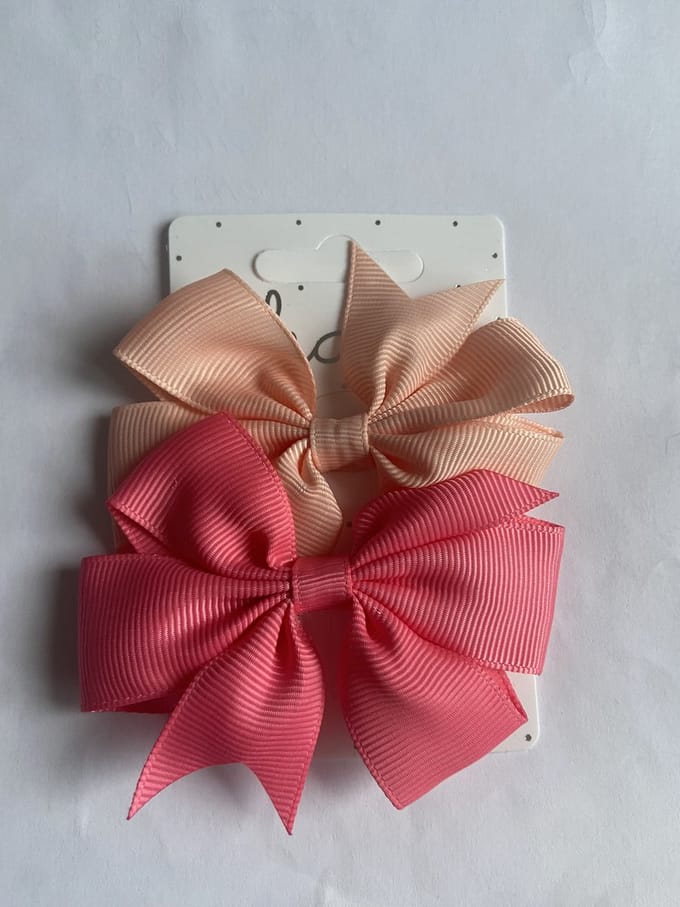 Haarspeldjes duckclip 4.0cm effen Zalm en donker roze