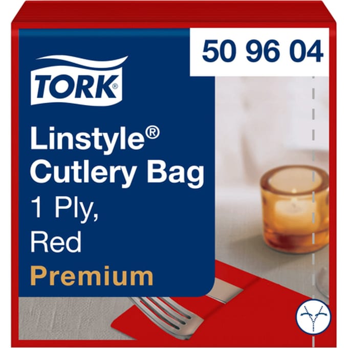 Pochette Tork Linstyle Premium 1-laags 390x390mm rood 509604