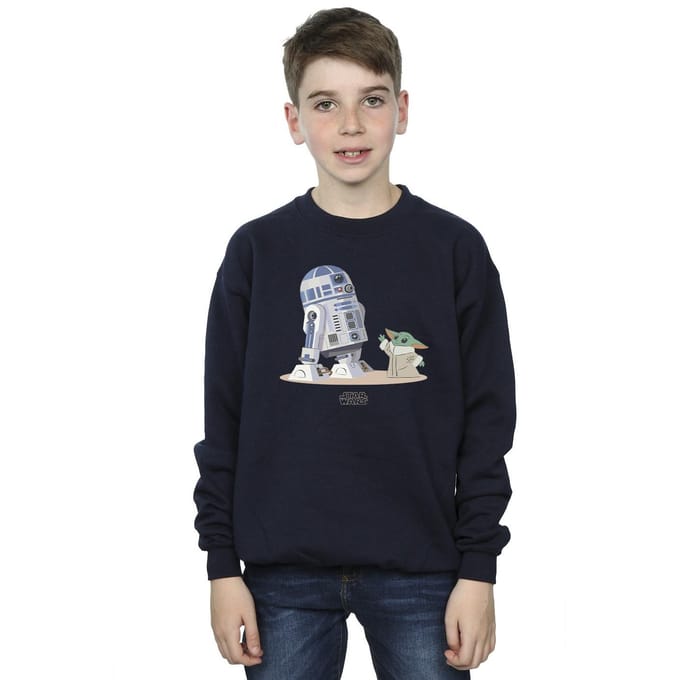 Star Wars Jongens The Mandalorian R2D2 en Grogu Sweatshirt (Marineblauw)