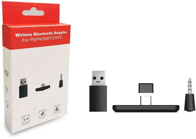Bluetooth Audio Adapter Geschikt voor PS5, PS4, Nintendo Switch, PC - 3 in 1 Draadloze Headset Audio Adapter - Gaming Plug&Play Adapter