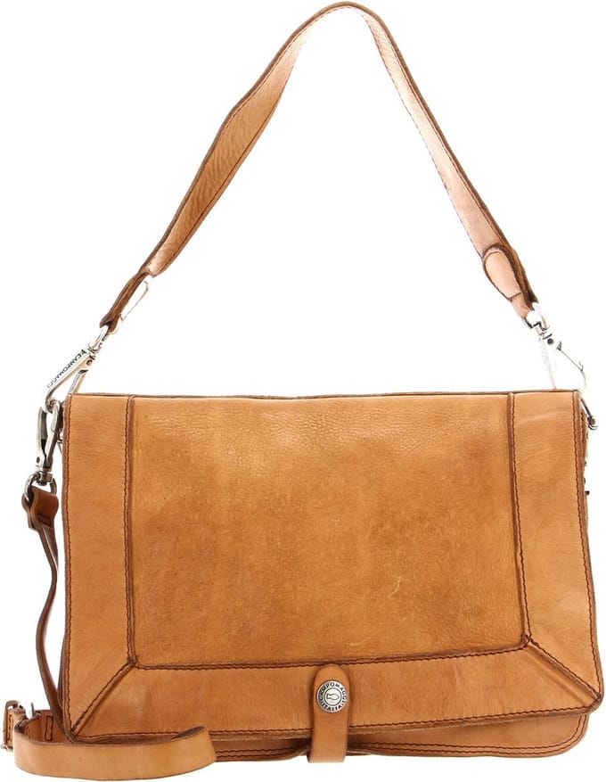 CAMPOMAGGI Leren Schoudertas Crossbody Bag Medium Cammello Lichtbruin