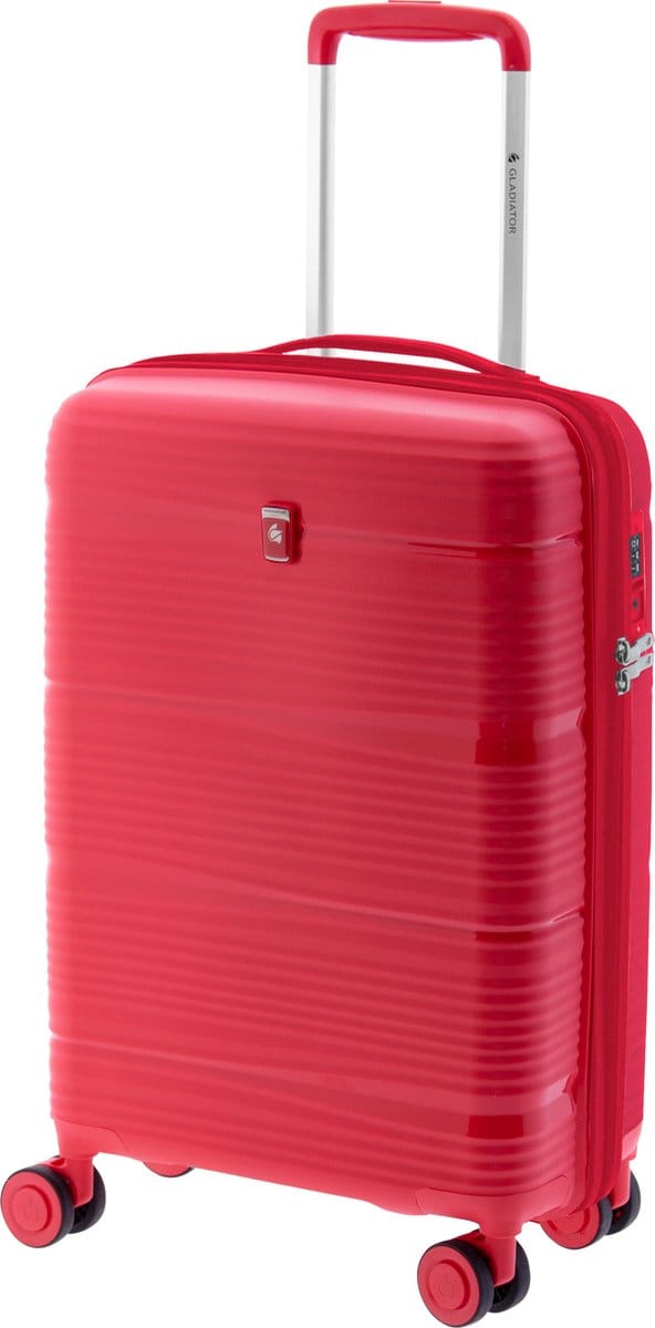 Gladiator Bionic Handbagage Koffer - 55x35x20/26 cm - 36/46 liter - Expandable - TSA slot - Rood