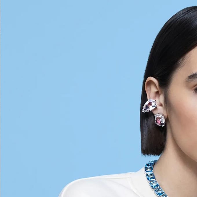 Boucles d'oreilles pendantes Swarovski Chroma Rose Diamant Argent 5600627 Box (Random Color) white