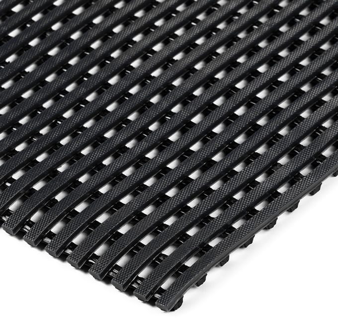 Rubbermagazijn - Roostermat - Zwart - Lengte = 2 meter - Breedte 1,2 meter - Drainagemat - Antislipmat voor kleedruimtes