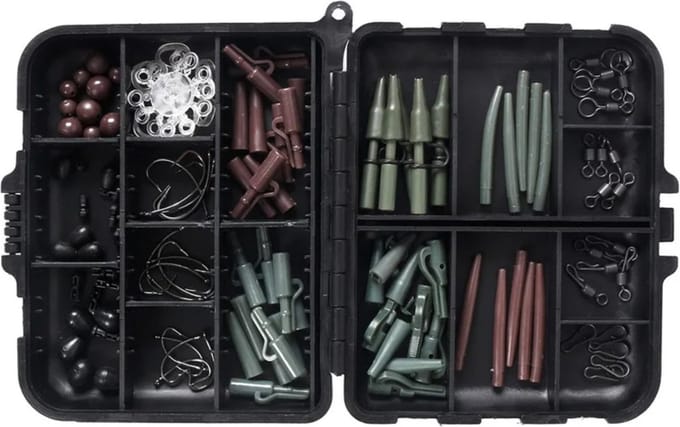Tacklebox - Karpervissen - Vishaak - Wartels - Swivels - Karper set - Vis set - Karpervissen accessoires set - LOUZIR