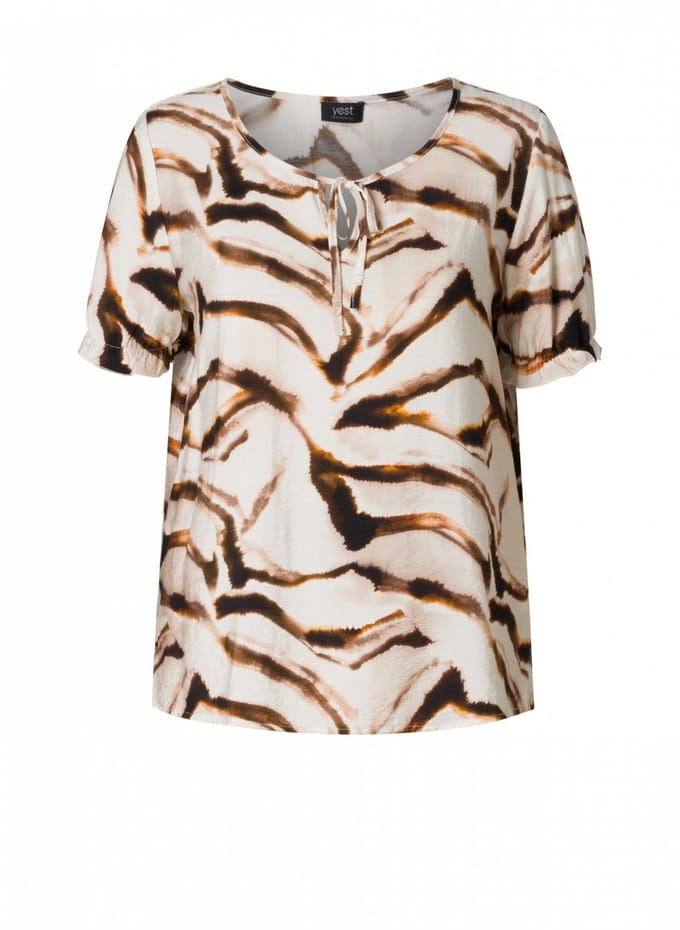 YEST CURVE Jom Essential Tops - Black Multi Colour - maat X-0(44)