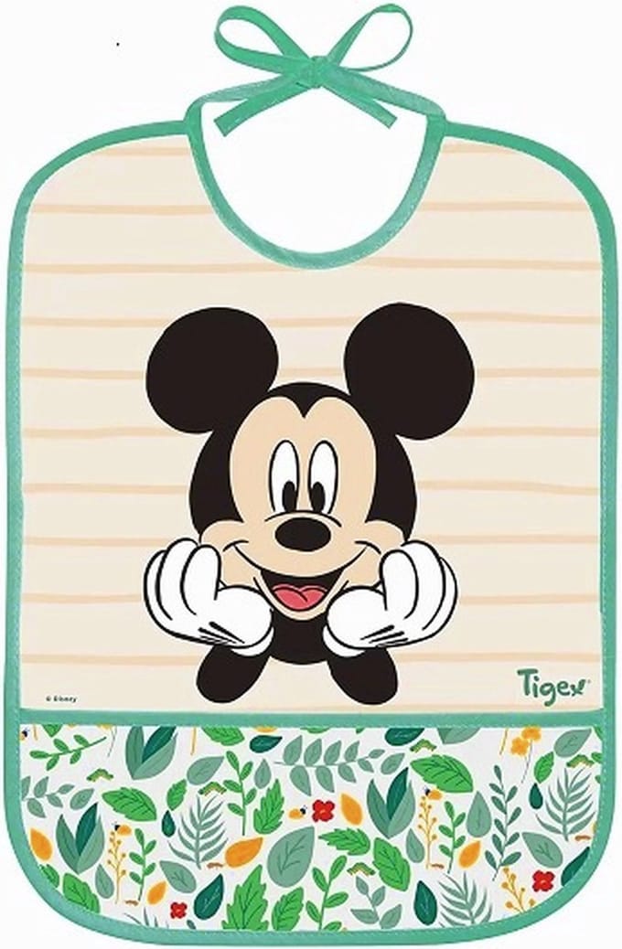 Tigex | Waterdichte Slabbetje | Disney Mickey | Groen | 6 m+ Groen