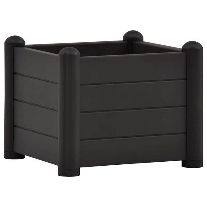 vidaXL - Plantenbak - verhoogd - 43x43x35 - cm - PP - antraciet