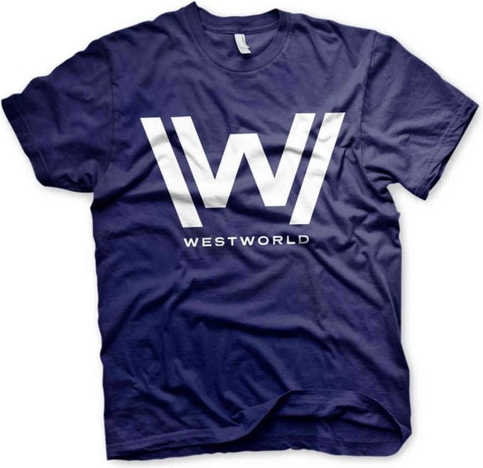 Westworld Heren Tshirt -S- Logo Blauw