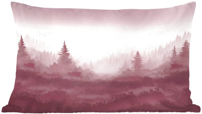Sierkussens - Kussentjes Woonkamer - 50x30 cm - Landschap - Mistig - Roze