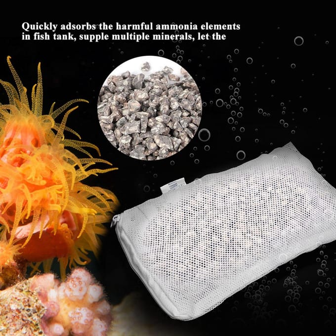 Aquarium Filtersteen Natuurlijk Ammoniak Zeoliet Vissenkom Waterzuivering Geurverwijderaar white