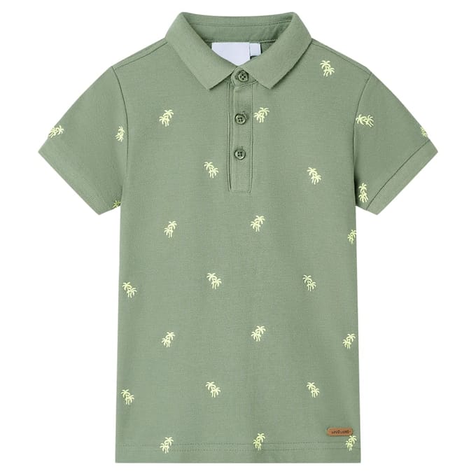 vidaXL Kinderpoloshirt 128 kakikleurig