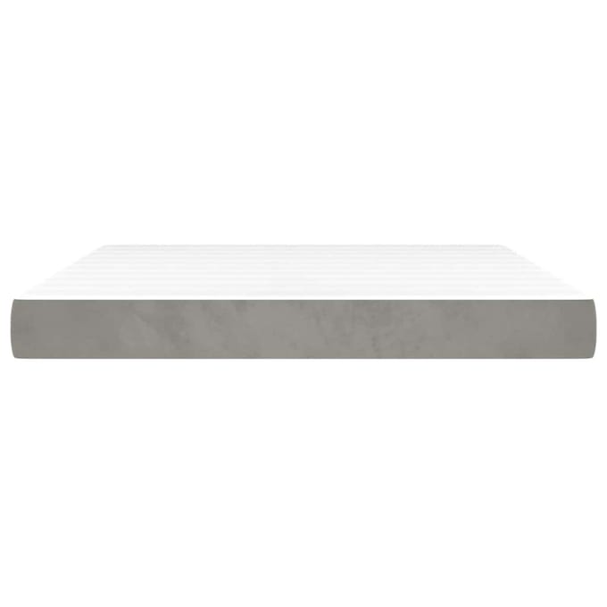 vidaXL - Pocketveringmatras - medium - 160x210x20 - cm - fluweel - lichtgrijs