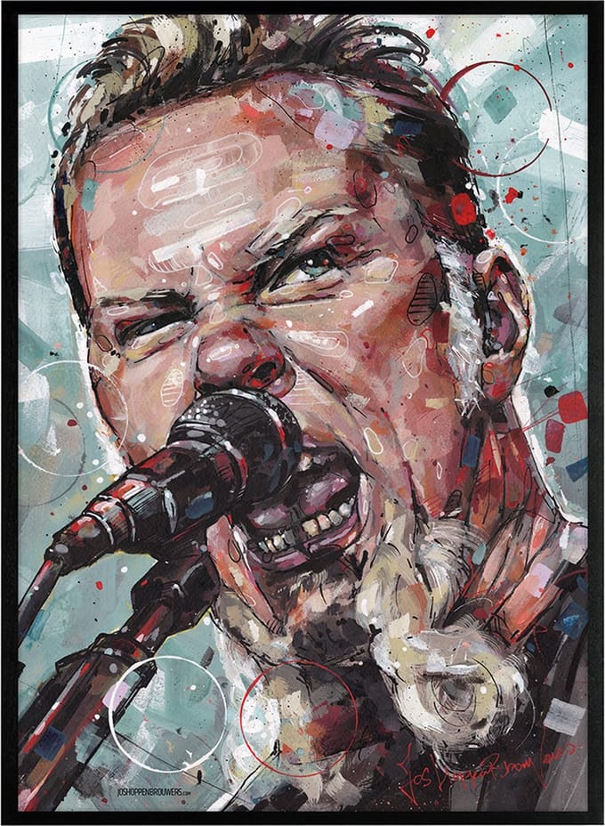 James Hetfield 02 print 51x71 cm vullend *ingelijst & gesigneerd