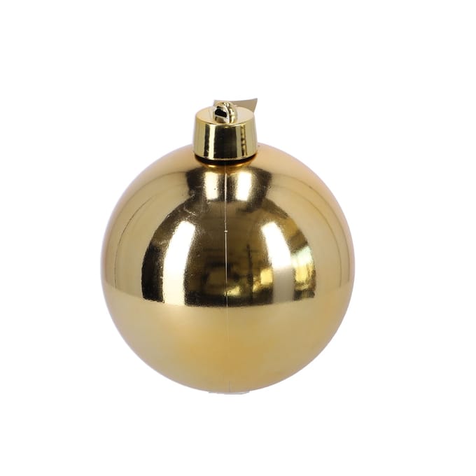 1x Grote kunststof kerstbal goud 20 cm - Groot formaat gouden kerstballen