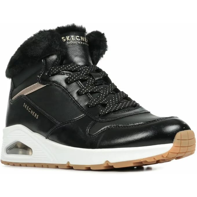 Skechers Uno - Cozy On Air Meisjes Sneakers - Black/Rose Gold