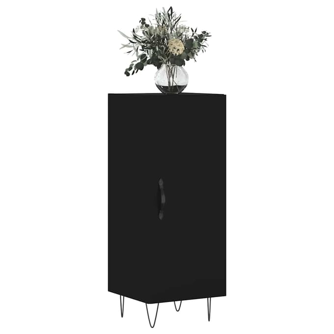 vidaXL - Dressoir - 34,5x34x90 - cm - bewerkt - hout - zwart