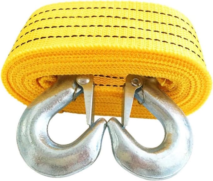 Sleepkabel - Autosleepband - Voertuigen Verplaatsen - Schokabsorberend Nylon - 3 Meter - Geel