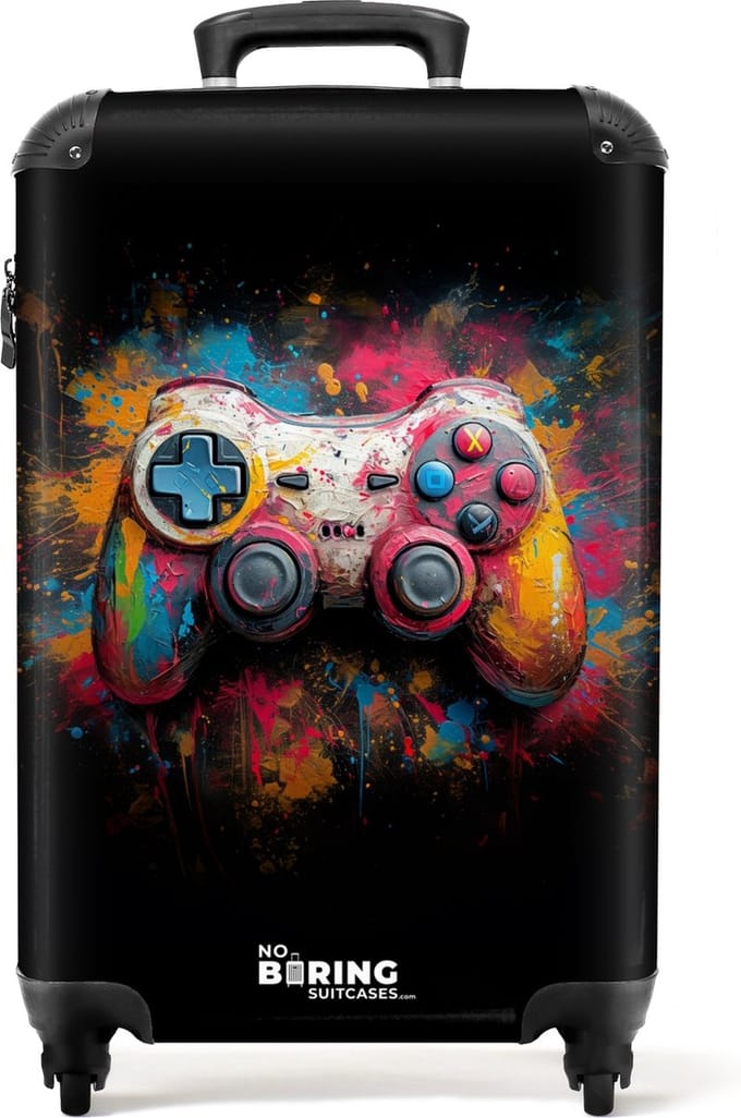 NoBoringSuitcases.com® - Kinderkoffer jongen - Gaming rolley kinderen - 55x35x25