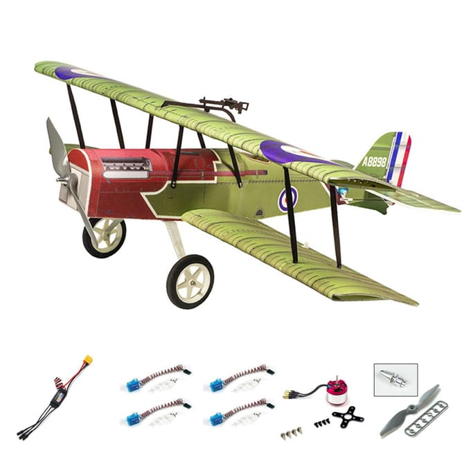 Dancing Wings Hobby E33 SE5A 800mm spanwijdte PP-schuim afstandsbediening vliegtuig vaste vleugel dubbeldekker Type 2 groen