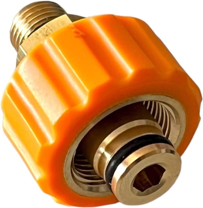 Hogedruk Adapter - Slang Connector - Hogedruk Reinigen - Messing Constructie - TR22 op 1/4" - Oranje