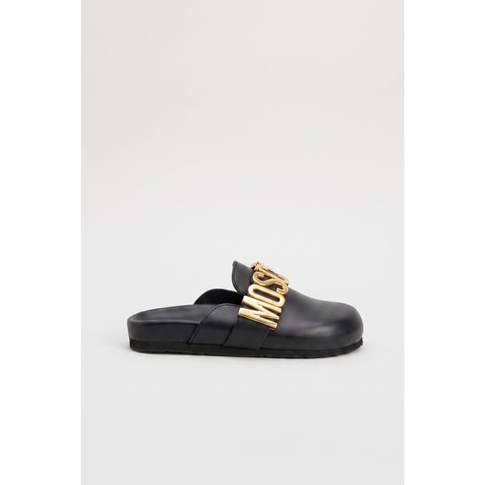 Moschino Calfskin Mules Black Größe: 36 | Flip-Flops Outlet | Damen | Schwarz
