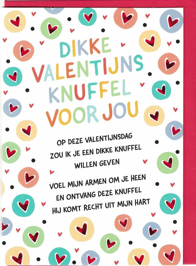 Kaart - Valentijn - Dikke Valentijns knuffel voor jou - SVS21-B