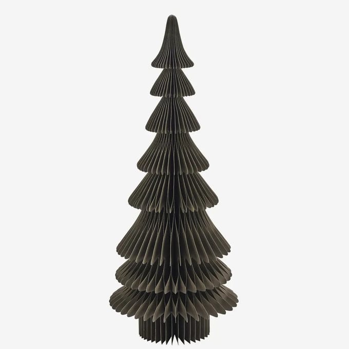 Madam Stoltz - Staande Papieren Kerstboom L - greige/grijs - 93 cm