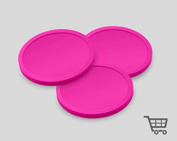 Blanco Winkelwagenmunten 23mm / Betaalmunten (per 250 stuks) - FLUOR ROZE