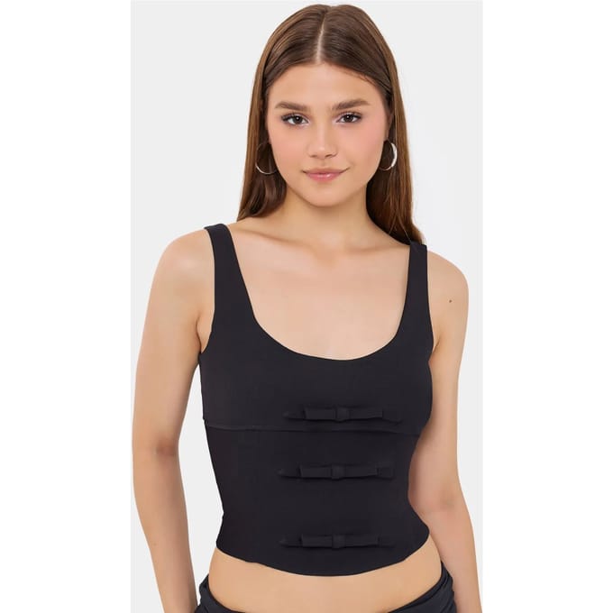 Mouwloze Bodycon Top met Strikdetail