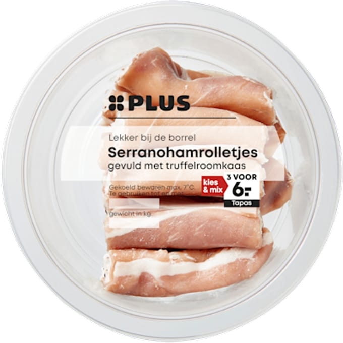 Serranoham truffelroomkaas rolletjes