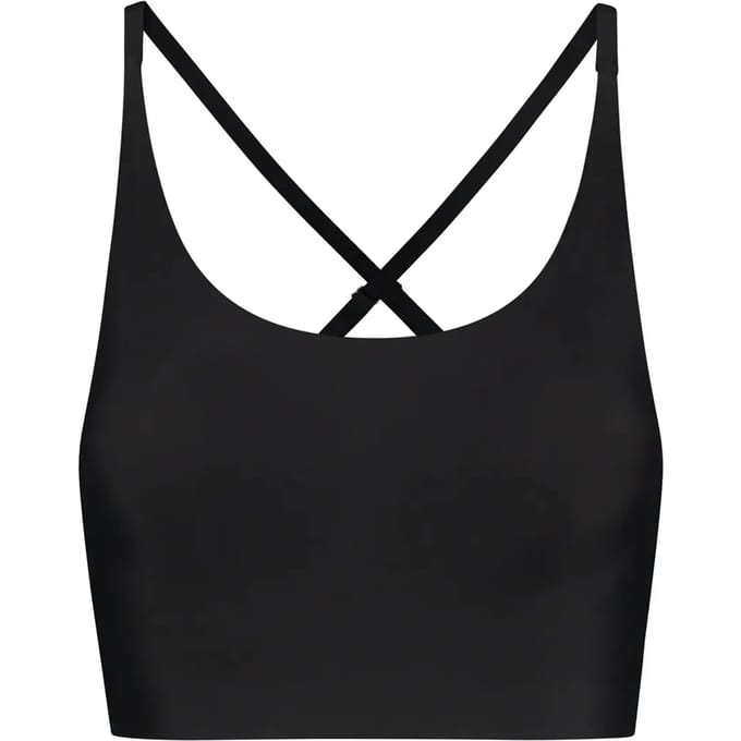 Bye Bra ronde hals bralette, naadloze bralette zonder beugel met lichte ondersteuning, zachte stretchstof, onzichtbare pasvorm voor dagelijks gebruik, 3 kleuren, S-XXL (VK, Alpha, L, Regular, Regular, Standard, Zwart)
