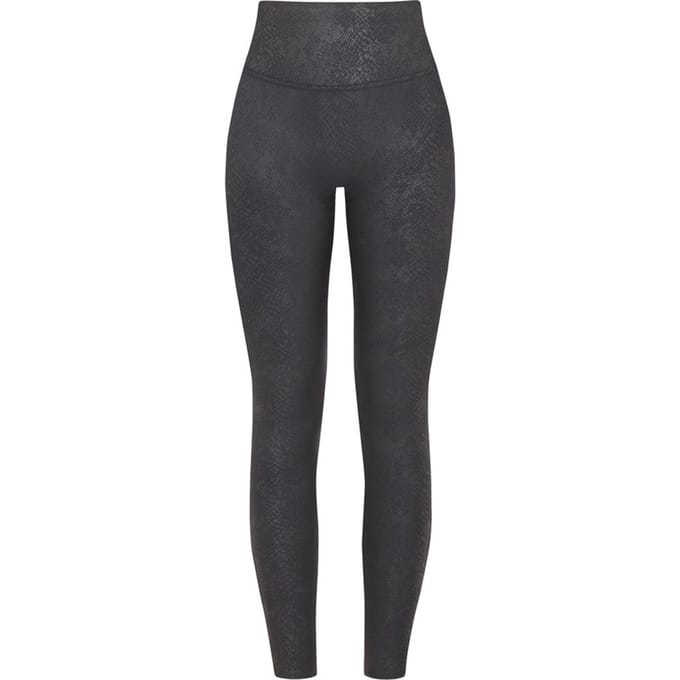 Spanx - Maat L - Faux Leather Leggings Foil Snake Print - Kleur Zwart