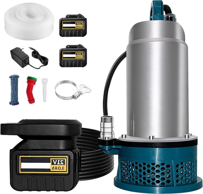 Dompelpomp - Afvalwaterpomp - Tuin en zwembad - Borstelloze motor - 4996 L/U - Zilver
