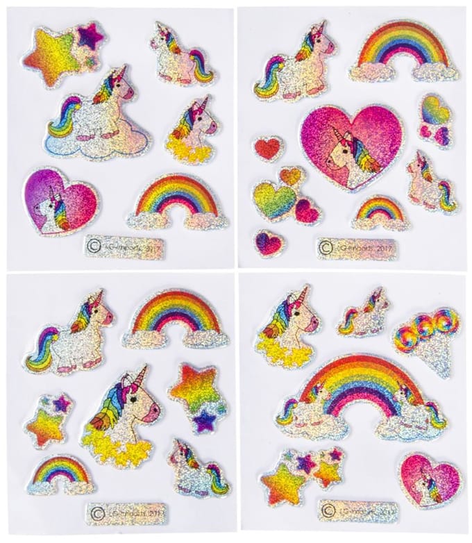 Duckiez stickers Eenhoorn Glitter - 100 stuks