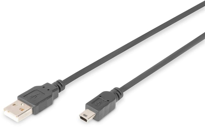 Digitus Usb 2.0 Kabel A M Mini B M Voor Printer Laptop Snel Opladen 1M