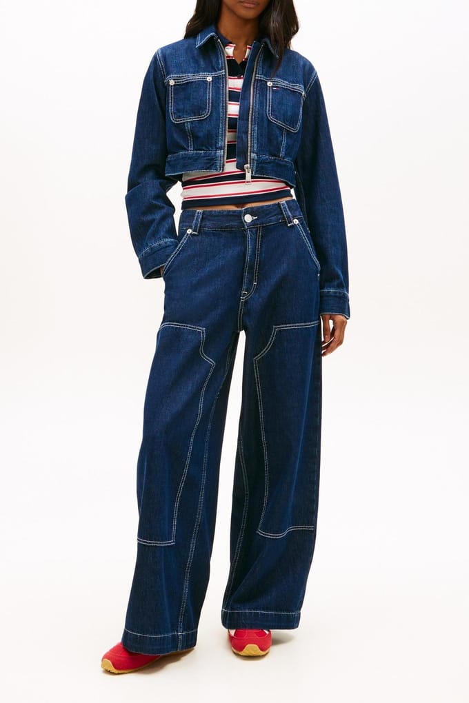 Tommy Hilfiger Zip Through Jacket Denim Dark Größe: L | Jeansjacken Outlet | Damen | Blau