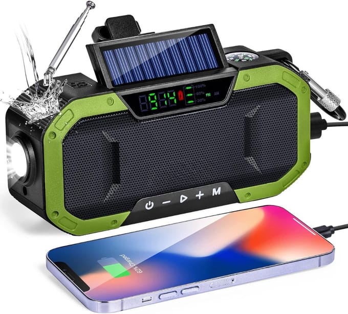 Noodradio Solar Opwindbaar - Noodradio Opwindbaar - Opwindbare Radio - Powerbank Zonne Energie