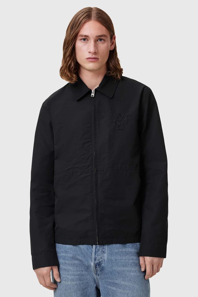 AllSaints Fenway Jacket Black Maat: M | Lichte Jassen Outlet | Heren | Zwart