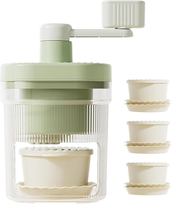 IJsschep Machine - Crusher Sneeuw - Desserts Maken - Handmatige Bediening - 3 Bekers - Wit