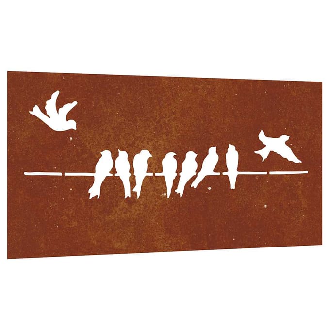 vidaXL - Wanddecoratie - tuin - vogelontwerp - 105x55 - cm - cortenstaal