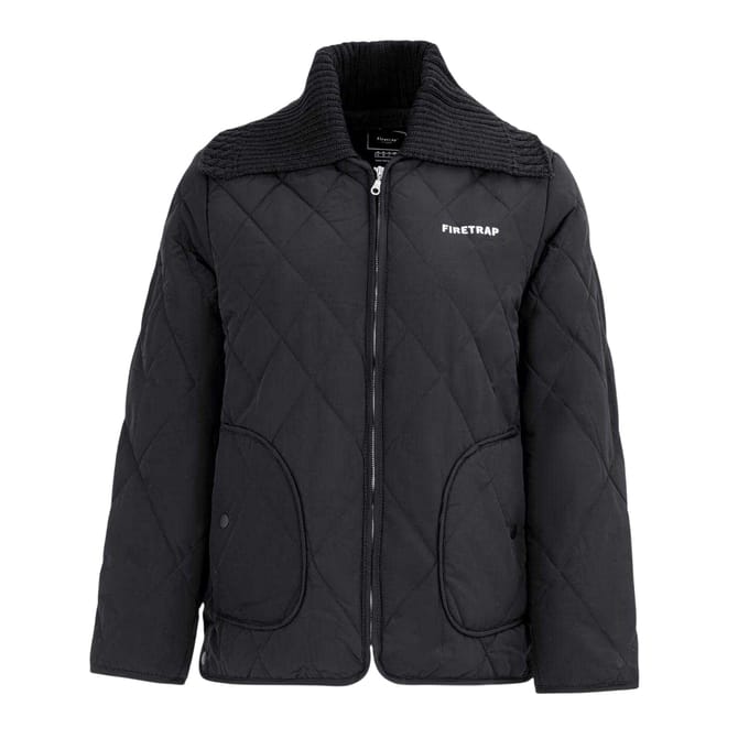 Firetrap Dames Gewatteerde Relaxed Fit Jacket (Zwart)
