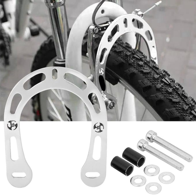 Aluminiumlegering Fiets V-rem Remversterkers met Schroeven voor Mountainbike (Aluminium kleur) white