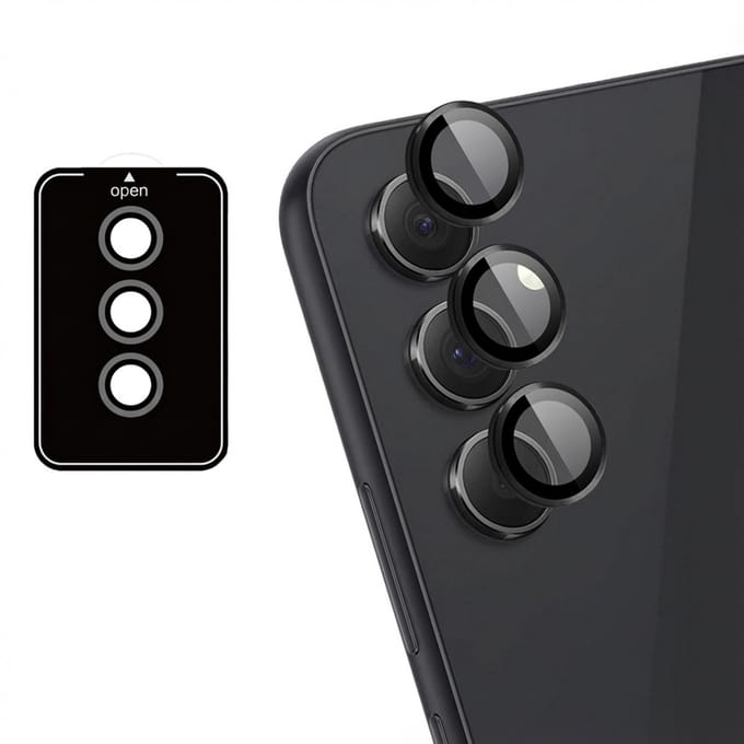 imoshion Camera Lens Protector - Geschikt voor Samsung Galaxy A35 - 2 Pack - Zwart