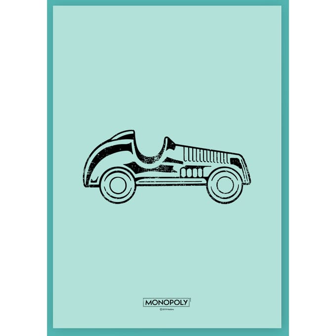 Monopoly Car Letterpress Art Print - A4