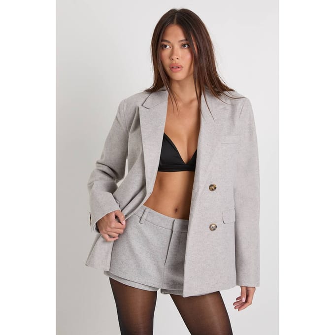 boohoo Dames Wollook Mini Skort | Grey | Maat: 8
