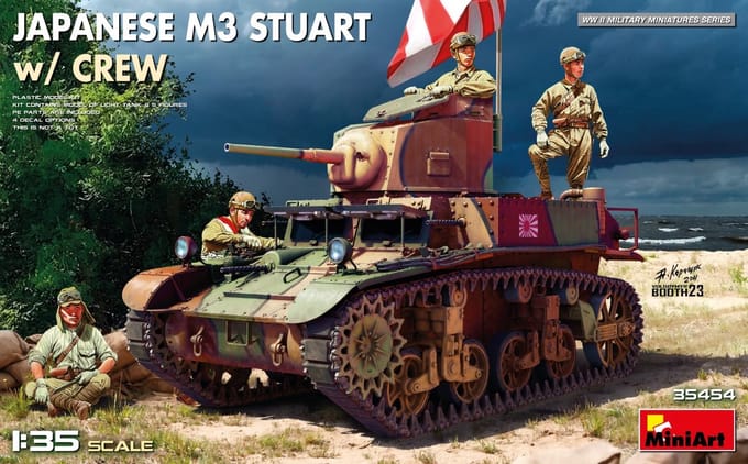 MiniArt Modelbouwpakket Militaire voertuigen - 35454 Japanse M3 Stuart met Bemanning - Tank Plastic - 1:35 - Modelbouw