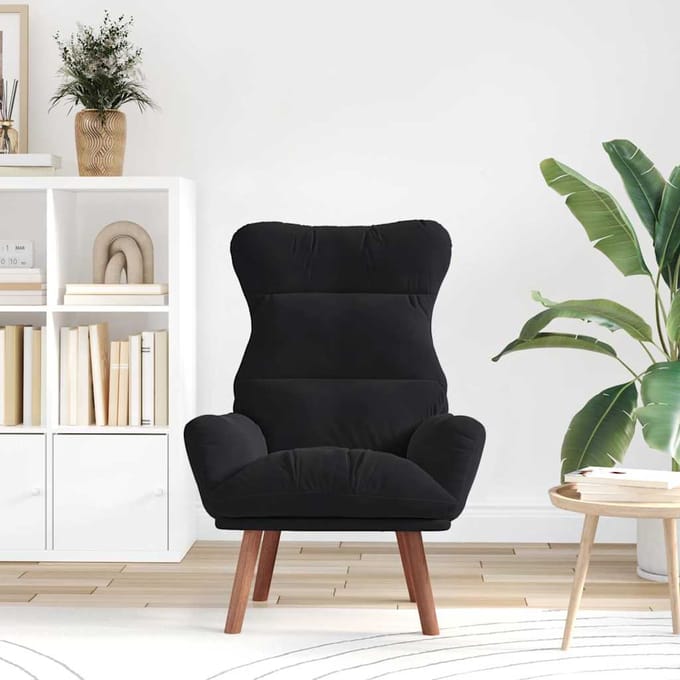 vidaXL - Fauteuil - Zwart - 69 - x - 74 - x - 93 - cm - Fluweel