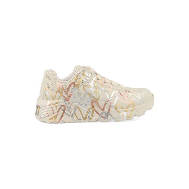 Skechers Uno Lite - Metallic Love Meisjes Sneakers - Cr�me/Multicolour